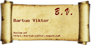 Bartus Viktor névjegykártya